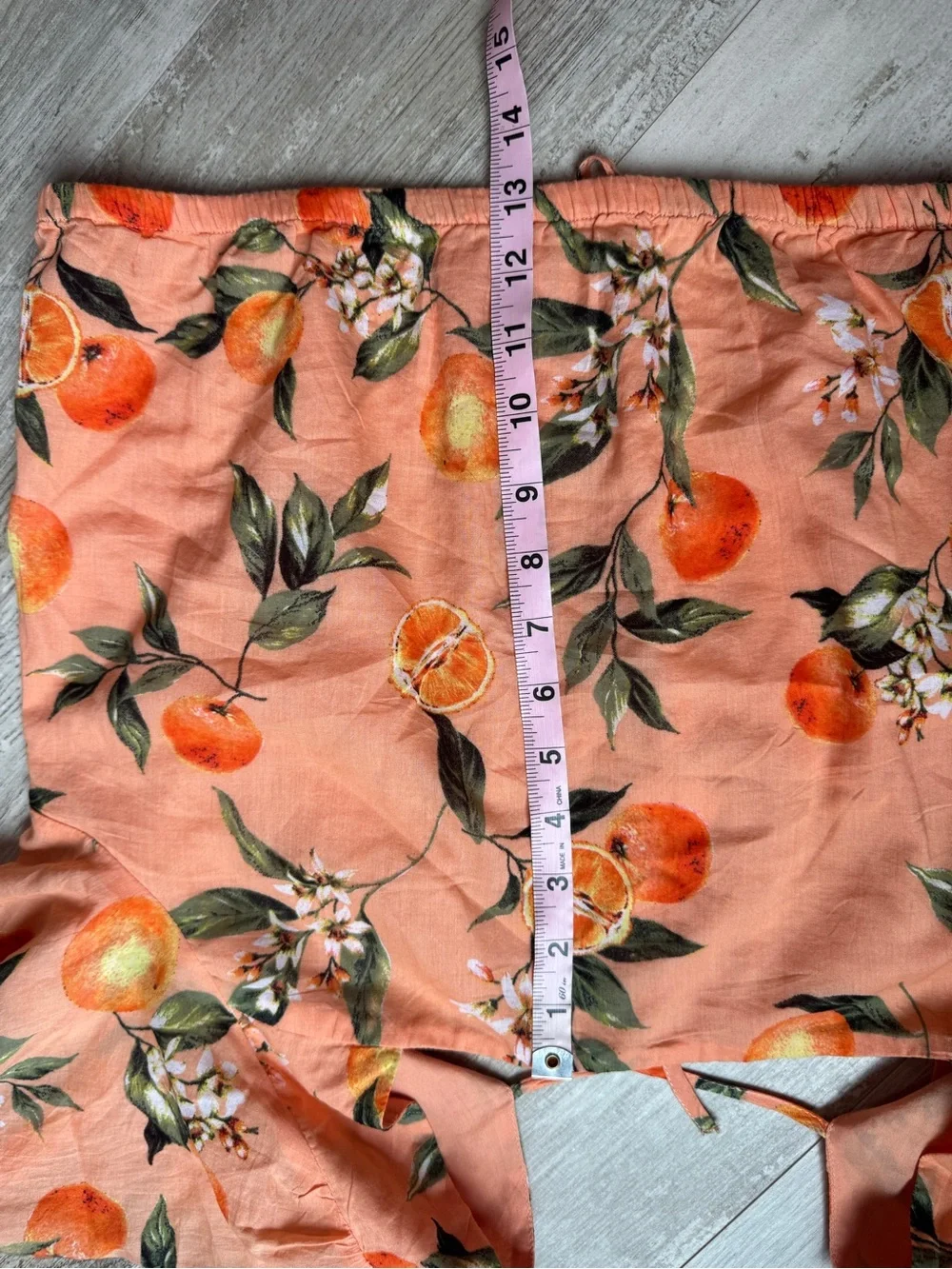 LOFT Orange Floral Square-Neck Puff Sleeve Top L NWT